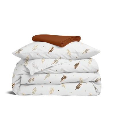 Підліткова постільна білизна з простирадлом на резинці AUTUMN BRANCHES CS2