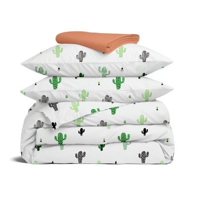 Сімейна постільна білизна з простирадлом на резинці CACTUS CS3