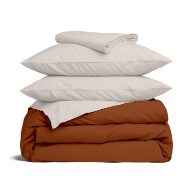 Двоспальна постільна білизна з простирадлом на резинці IVORY CS9