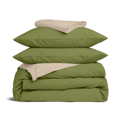 Двоспальна постільна білизна з простирадлом на резинці AVOCADO CS18