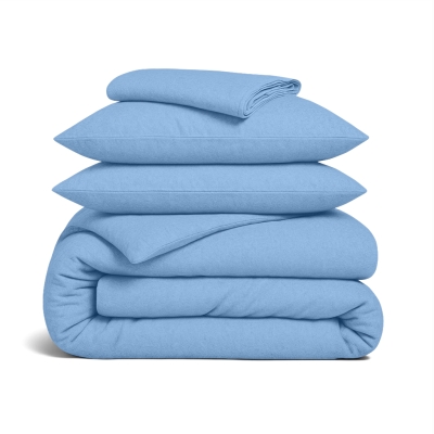 Євро постільна білизна фланель з простирадлом на резинці WAVE CS1