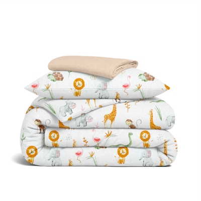 Дитяча постільна білизна фланель в ліжечко AFRICA ZOO
