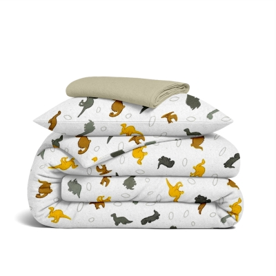 Підліткова постільна білизна фланель з простирадлом на резинці DINO WORLD CS4