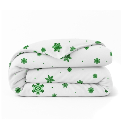Підковдра двоспальна фланель 175х210 SNOWFLAKES EVERGREEN