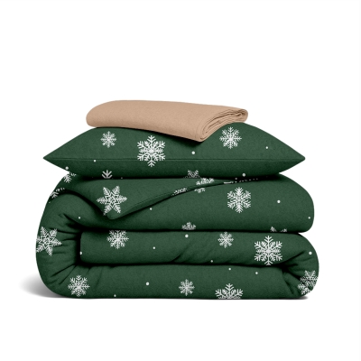 Дитяча постільна білизна фланель в ліжечко SNOWFLAKES FOREST CS3
