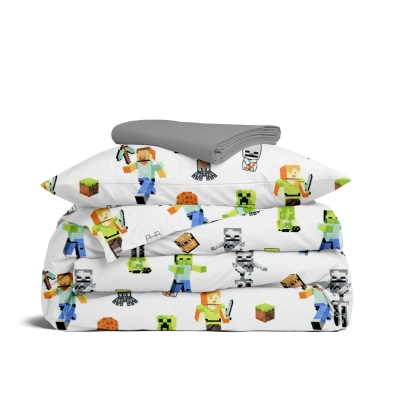 Підліткова постільна білизна з простирадлом на резинці MINECRAFT HERO CS5
