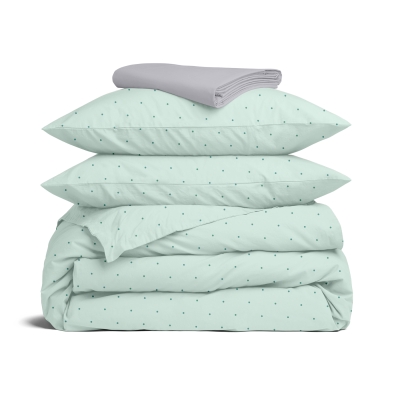 Двоспальна постільна білизна з простирадлом на резинці MINTICE CS1