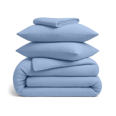 Сімейна преміум постільна білизна муслін з простирадлом на резинці MAYA CS1