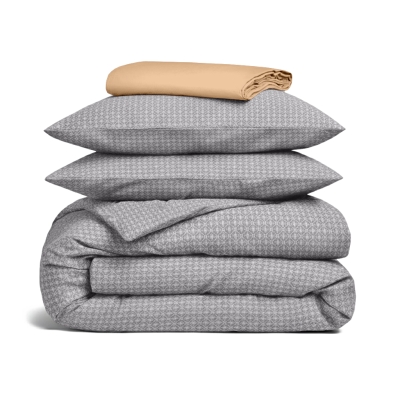 Сімейна преміум постільна білизна з простирадлом на резинці NORDIC WAVE CS8