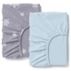 Набір простирадло на резинці фланель 200х200 ICY BLUE