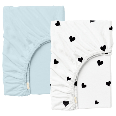 Набір простирадло на резинці 60х120 BLUE POKER HEARTS