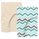 Набір простирадло на резинці 90х200 BEIGE / MINT ZIGZAG