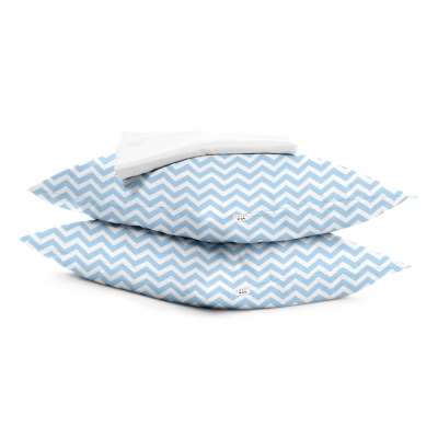 Набір наволочки і простирадло WHITE ZIGZAG BLUE