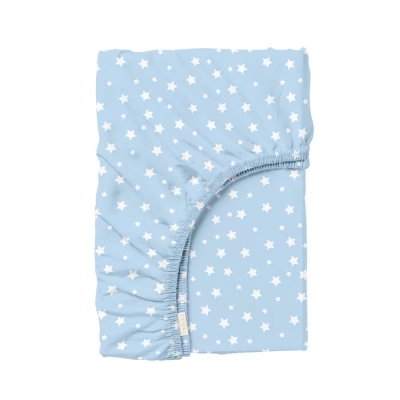 Простирадло на резинці для коляски та люльки 40x80 LIGHT BLUE STARFALL