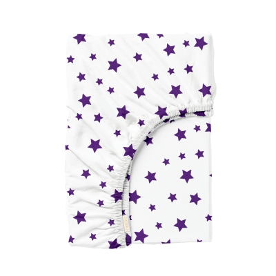 Простирадло на резинці в дитяче ліжечко 60х120 PURPLE STARS