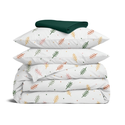 Євро постільна білизна з простирадлом на резинці SUMMER BRANCHES CS4