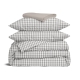Двоспальна постільна білизна з простирадлом на резинці TAUPE CHECK CS2