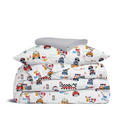 Підліткова постільна білизна з простирадлом на резинці TEDDY DRIVER CS3