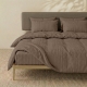 Двоспальна постільна білизна з текстурованої бавовни з простирадлом на резинці MOUSSE
