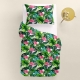 Підліткова постільна білизна з простирадлом на резинці TROPICAL FLAMINGO