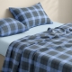 Двоспальна постільна білизна фланель з простирадлом на резинці NORDIC CHECK