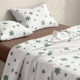 Сімейний комплект фланель з простирадлом на резинці SNOWFLAKES EVERGREEN CS7