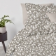 Полуторна постільна білизна з простирадлом на резинці BEIGE FLOWERS