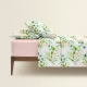 Двоспальна постільна білизна з простирадлом на резинці FLORAL LEAVES CS2