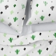 Двоспальна постільна білизна з простирадлом на резинці CACTUS CS6