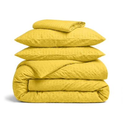 Двоспальна постільна білизна з текстурованої бавовни з простирадлом на резинці SUMMER