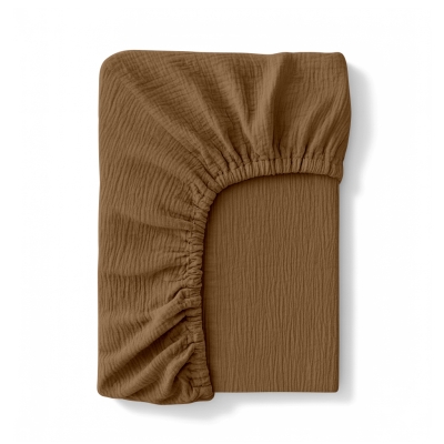 Простирадло на резинці муслін 200x200x30 COCOA BROWN