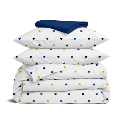 Двоспальна постільна білизна з простирадлом на резинці BRAVE LOVE CS5