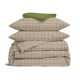 Полуторна постільна білизна з простирадлом на резинці BEIGE GEOMETRY CS4