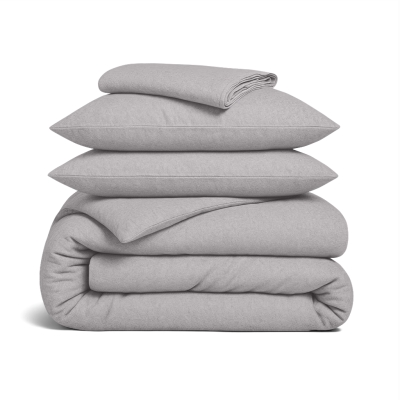 Двоспальна постільна білизна фланель з простирадлом на резинці SHADOW CS1