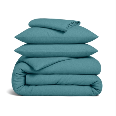 Євро постільна білизна фланель з простирадлом на резинці AZURE CS1