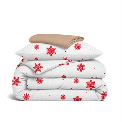 Дитяча постільна білизна фланель в ліжечко SNOWFLAKES BERRY CS2