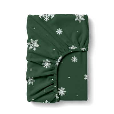 Простирадло на резинці фланель 200х220х30 SNOWFLAKES FOREST