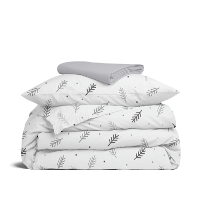 Підліткова постільна білизна з простирадлом на резинці FROST BRANCHES