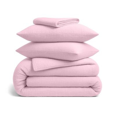 Сімейна преміум постільна білизна муслін з простирадлом на резинці BABY BLUSH CS1