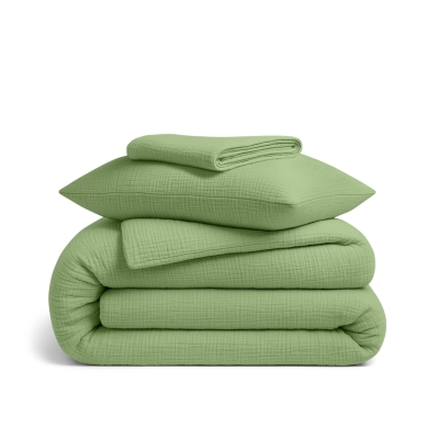 Підліткова постільна білизна муслін з простирадлом на резинці FOREST CS1