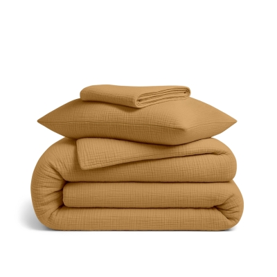 Підліткова постільна білизна муслін з простирадлом на резинці MUSTARD CS1