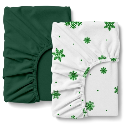 Набір простирадло на резинці фланель 90х200 PINE SNOW