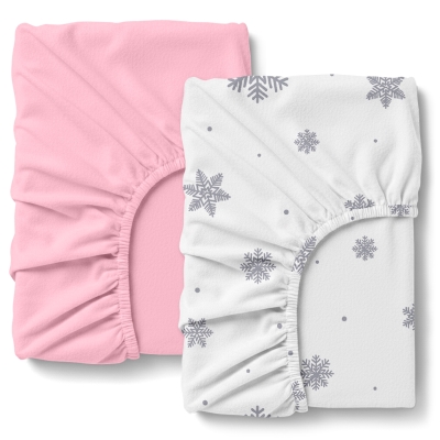 Набір простирадло на резинц фланель 80х160 PINK WINTER