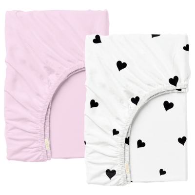 Набір простирадло на резинці 60х120 LILAC POKER HEARTS