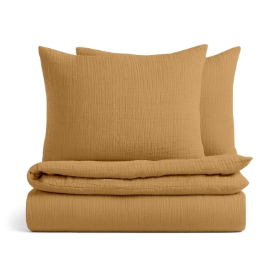 Двоспальний комплект без простирадла муслін MUSTARD