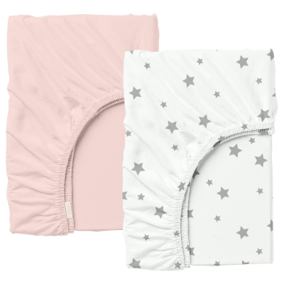 Набір простирадло на резинці 90х200 ROSE / GREY STARS