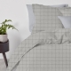 Полуторна постільна білизна з простирадлом на резинці GREY GEOMETRY