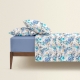 Двоспальна постільна білизна з простирадлом на резинці FLORAL CS1