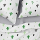Двоспальна постільна білизна з простирадлом на резинці CACTUS CS3