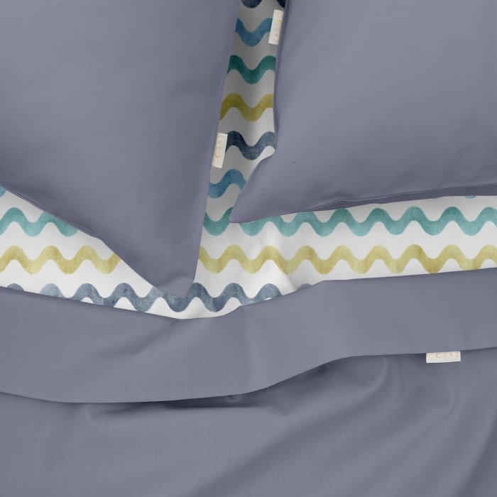 Двоспальна постільна білизна з простирадлом на резинці STORMY CS7